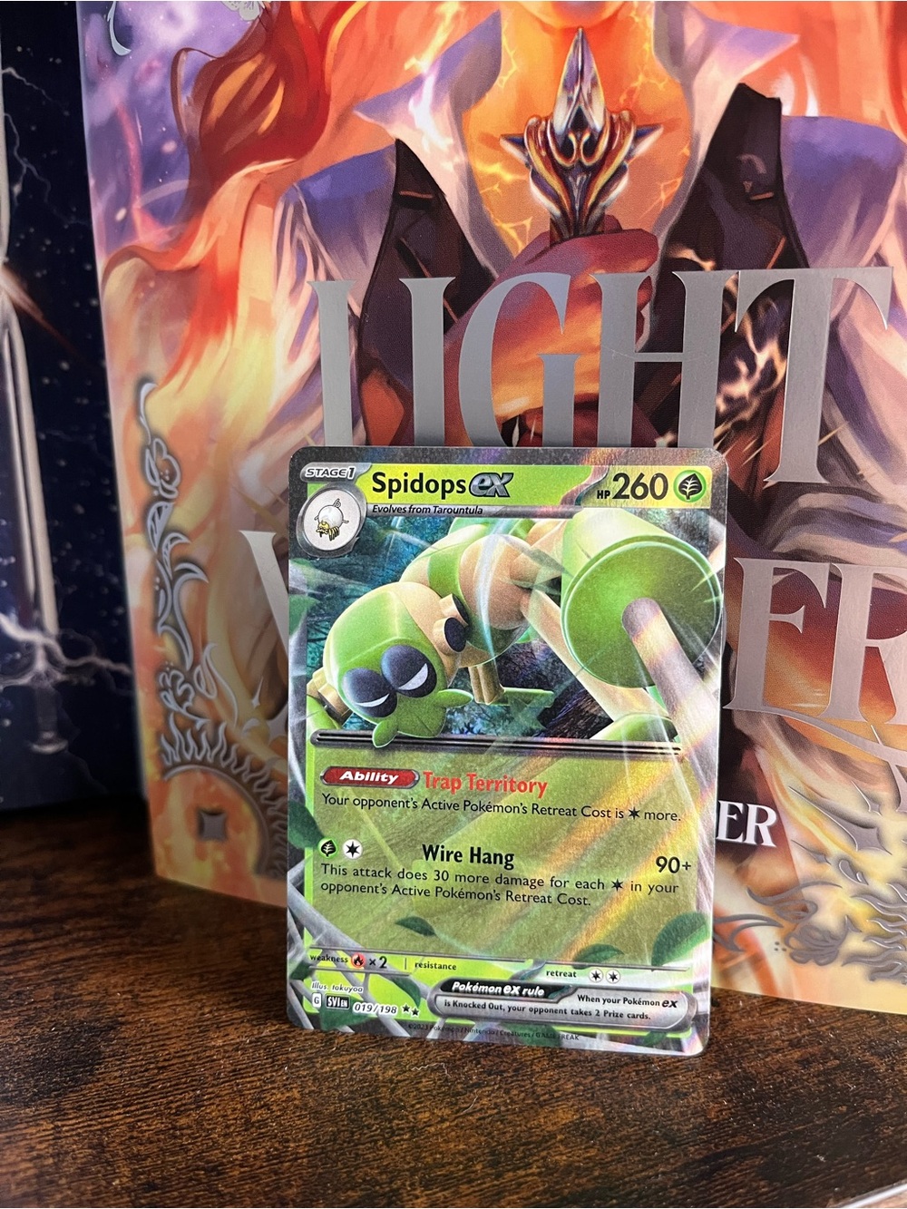 Spidops ex Pokemon Scarlet & Violet Holographic Trading Card Double Rare 019/198